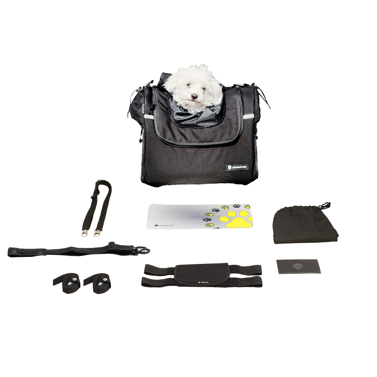 DEEMEED Petbag sacoche moto pour chiens (5-8 kg) imperméable et portable  triple système de ventilation, Sissy bar, porte-bagages ou siège en tissu