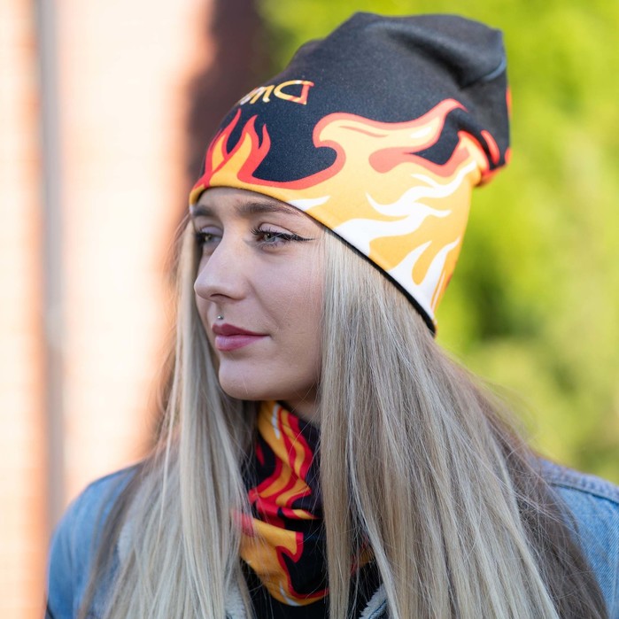 Winter set:skull cap L/XL + Neck Tube ghost rider