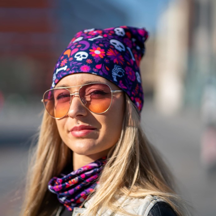 Winter set:cap S/M + Neck Tube bones