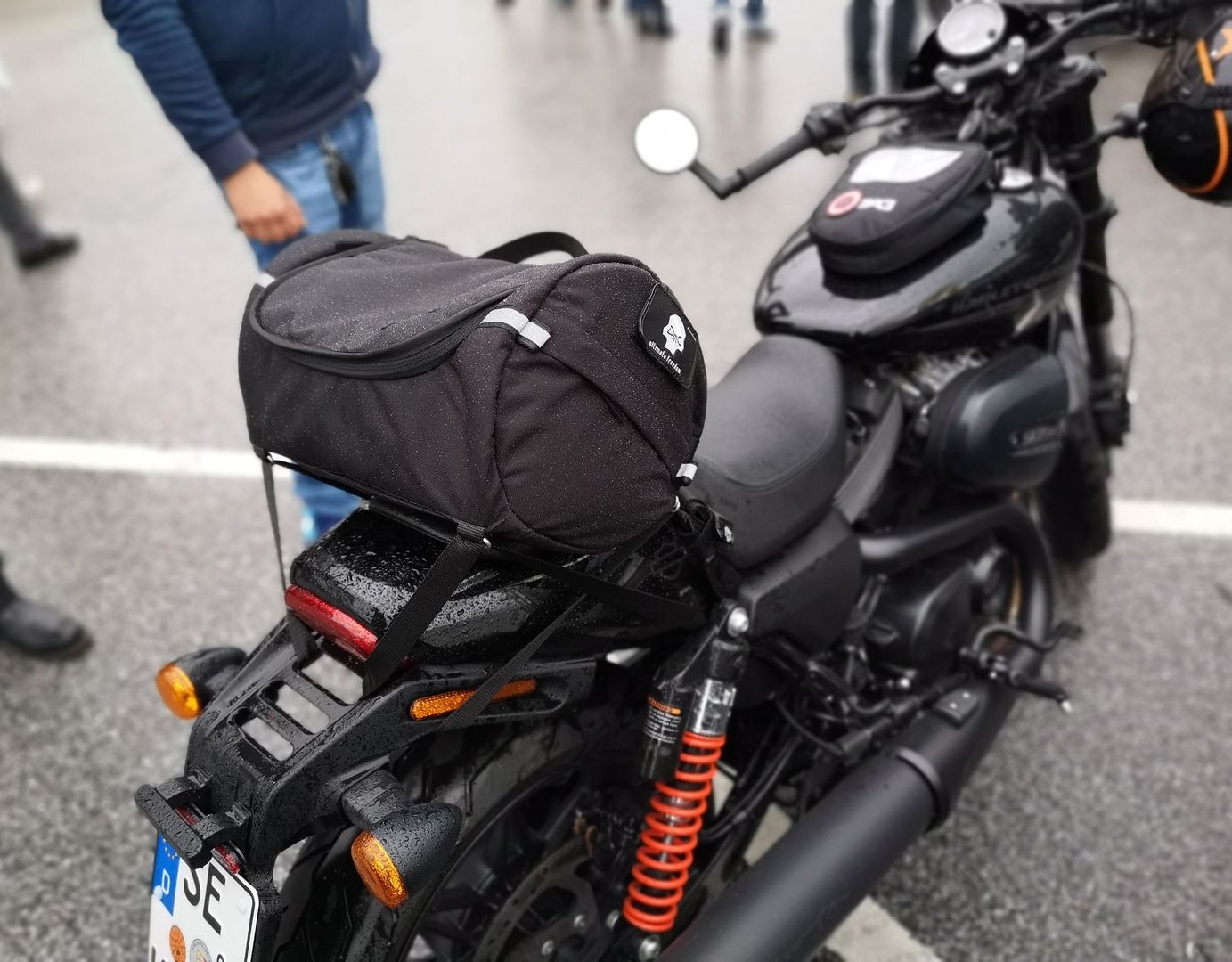 Roller Motorrad Werkzeugtasche Leder Schwarz (9L) - DeemeeD